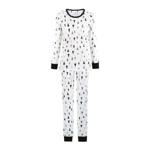 Family Matching Tree Black & White Print Sleepwear Pajamas Sets