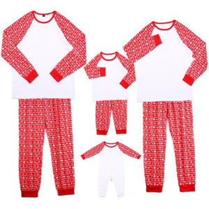 Family Matching Elk Series Striped Comfy Red&White Pajamas Sets