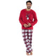 Red Plaid Christmas Reindeer Print Family Matching Pajamas Set