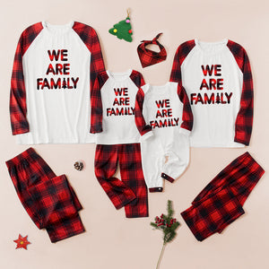 「🎄Xmas Sale - 40% Off」Family Matching Classic Black & Red Letter Plaid Family Look Pajama Set