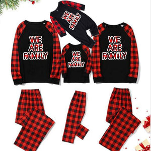Family Matching Letter Plaid Print Pajamas Sets
