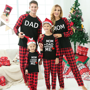 Family Matching Dad&Mom Plaid Print Pajamas Sets