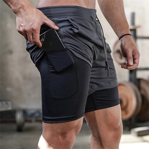 🎉2024 Sports Season Sale 50% Off - Workout Running Shorts With Compression Liner