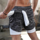 🎉2023 Sports Season Sale 30% Off - Workout Running Shorts With Compression Liner
