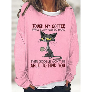 Women's T shirt Alphabet Cat