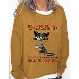 Women's T shirt Alphabet Cat