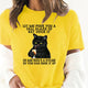 Women's T shirt Drinking Cat