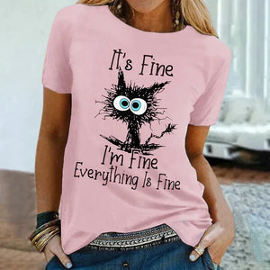 Women's T shirt Funny Kitten