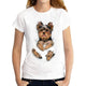 Women's T shirt 3D Black White Dog