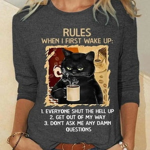 Women's T shirt Drawing Cat