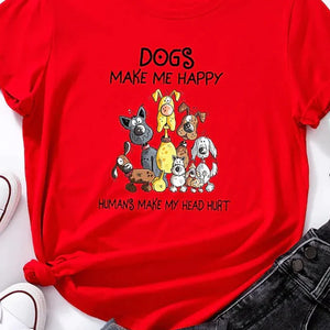 Women's T shirt Dog Short Sleeve