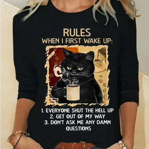 Women's T shirt Drawing Cat