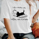 Women's T shirt Book Cat
