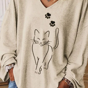 Women's T shirt Stick Cat